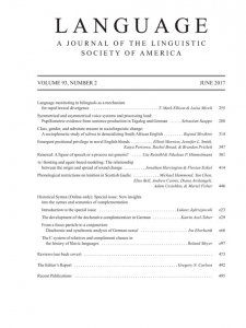 Language, Historical Syntax, special issue